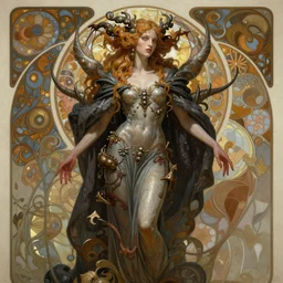 Jennifer Lowrence as God of Strangeness, brutal, epic, intricate, elegant, highly detailed, digital painting, 4k, HDR, concept art, smooth, sharp focus, illustration, art by alphonse mucha,artgerm, H R Giger