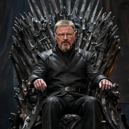 “ very very very very intricate photorealistic screenshot of a walter white on the iron throne in an episode of game of thrones, detailed atmospheric lighting, award - winning crisp details ”
