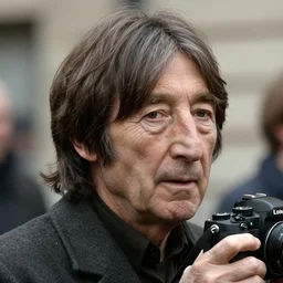 A colored colorized photograph of old John Lennon as an old man in his eighties with short hair in the 2010s, Old John Lennon, taken in the late 2010s, taken on a 2010s Camera, realistic, hyperrealistic, very realistic, highly detailed, very detailed, extremely detailed, detailed, digital art, trending on artstation, headshot and bodyshot, detailed face, very detailed face, very detailed face, real, real world, in real life, very realistic
