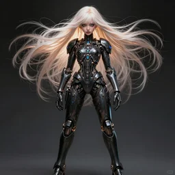 beautiful full body dark syntheave sci fi portrait of megaman X like blackpink lisa+smoky eyes+front face with light flowing hair, ultradetail face, art and illustration by tian zi and craig mullins and WLOP and alphonse mucha, fantasy, intricate complexity, human structure, human anatomy, fantasy character concept, watermark, blurry, hyperrealism 8k