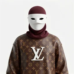 portrait of masked dune dynasty with louis vuitton clothes, white background, louis vuitton logo, 8 k, symmetrical, 3 d render, octane render, insane details