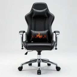 detailed and intricate chrome and Black fire opal queen Anne style gaming chair
