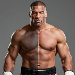 a Michael Tyson as an Anime character, split lighting