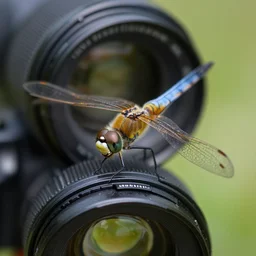 macro photo of a dragonfly, canon 1 0 0 mm f 8 lens