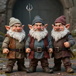 Realistic portrait of 3 Dwarf Brothers, Dungeons and Dragons, posed