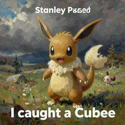 a Stanley Spencer painting titled 'I caught a Cubone'