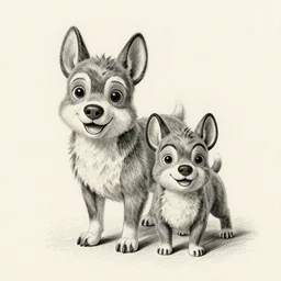 Chip 'n Dale, pencil sketch
