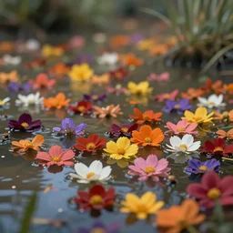 colourful murky nature with the flowers on water, in the style of craola, shallow depth of field, highly detailed, digital painting, trending artstation, concept art, illustration, cinematic lighting, vibrant colors, photorealism, epic, octane render