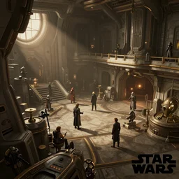 concept art of Star Wars enviroment by Emmanuel Shiu, extremely detailed, artstation, for AAA game, high quality