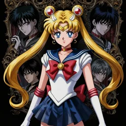 sailor moon, hyper detailed, masterpiece, ornate dark, junji ito, katsuhiro otomo, shintaro kago, cgsociety, octane, concept art