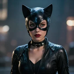 a cinematic cat woman, front view, ultra realistic, canon, 3 5 mm, bokeh, coherent
