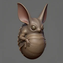 barnacle, muscular, chiroptera head, chiroptera ears, artstation, cgsociety, zbrush, no background