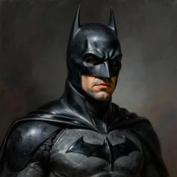 An ultra-realistic portrait painting of Ben Affleck's Batman in the style of Frank Frazetta. 4K. Ultra-realistic. Highly detailed. Dark fantasy. Epic lighting.