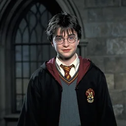 a Dark academia style image of Harry Potter