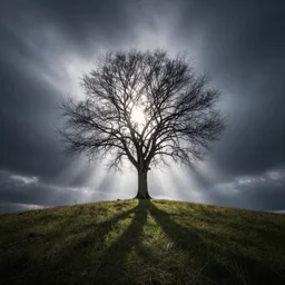 a treeless grassy knoll, dramatic, ultra - wide angle, long exposure, ultra - hd, epic lighting, ray tracing studio illumination, in a symbolic and meaningful style, heavenly perspective, trending on artstation, concept art, hyper realism, hdr