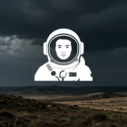 minimalist logo icon for soviet cosmonaut yuri gagarin, victo ngai, kilian eng, lois van baarle, behance, beeple, artstation
