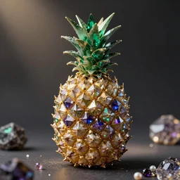 lowpoli ananas as gemstone prism iridescent particle multicolor gold liquid geo emerald amethyst pearl quartz saphir grenat fluorite