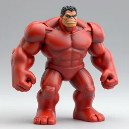 3d print of red hulk, studio shot, Vibrant colors, Smooth gradients, cinematic, photograph