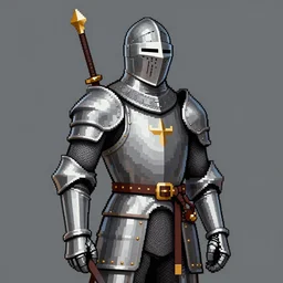 medieval knight, fine pixel art