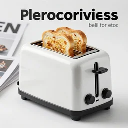 a time-traveling delorean styled toaster with toast, professional product shot, magazine ad