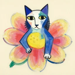 cat picasso in flower