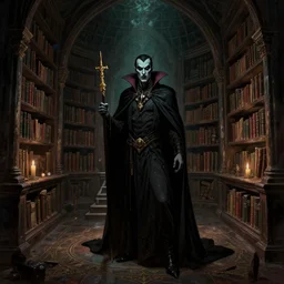 dark sinister vampire lair interior by Gustave Moreau, library, adventure game, inspired by Diablo concept art