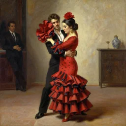 traditional spanish flamenco dancer, highly detailed painting by gaston bussiere, craig mullins, j. c. leyendecker 8 k