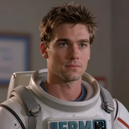 Live Action Still of Jerma in Space Jam (1996), real life, hyperrealistic, ultra realistic, realistic, highly detailed, epic, HD quality, 8k resolution, body and headshot, film still