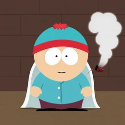 a towelie from south park decided to puff
