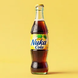 bottle of delicious pineapple flavoured nuka cola, unreal engine, 3 d art, concept art, highly detailed, pop art, by artgerm
