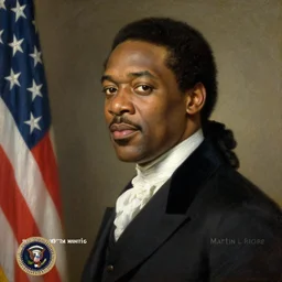 official side portrait of united states president, a white man resembling martin lawrence, 1 7 9 9, a character portrait by cassius marcellus coolidge, reddit contest winner, american romanticism, oil on canvas, detailed painting, creative commons attribution