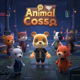 Animal Crossing set in a dark futuristic world with anthropomorphic animals, noir, neon colors, SCP Foundation, trending on Artstation, trending on DeviantArt, by Syd Mead by Aleksander Rostov by Stuart McDonald by Oliver Odmark by Antti Puomio