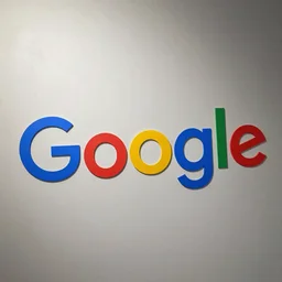 google logo. engraving. colored