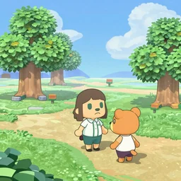 a beautiful picture of Animal Crossing scenery by Akira Toriyama, trending on Artstation