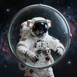 portrait an astronaut looking into a mirror made of the Cosmos , subject in the center of the frame, wide angle shot, diffuse lighting, fantasy, intricate, elegant, highly detailed, lifelike, photorealistic, digital painting, illustration, concept art, smooth, sharp focus