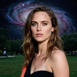 blend of alicia vikander and gal gadot, portrait, id magazine, city park, nebula, epic scene, weird, strange, surreal, david cronenberg kilian eng vibrant colours, dynamic lighting, photoreal, winning award masterpiece, fantastically beautiful illustration, aesthetics by beksinski, dan mumford, trending on artstation, art by greg rutkowski, 8 k
