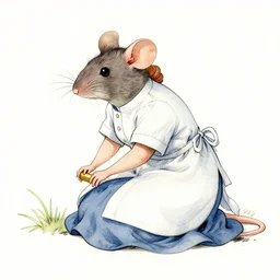 a watercolor ink painting of the selfless female anthropomorphic mouse midwife. her wardrobe is complicated in the style of moebius in the style of anti - art trending on artstation deviantart pinterest furaffinity hyper detailed photorealistic highlights and shadow hd 8 k post - processing high resolution