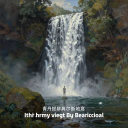 an ethereal esteban frances and peter doig painting titled'the wavering waterfall'