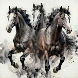 highly detailed beautiful oil painting of japanese horses, ink splash, sharp focus, dramatic, dynamic lighting, elegant, harmony, beauty, masterpiece, by riccardo federici, by james jean, by craig mullins, by jeremy mann, by makoto shinkai, by krenz cushart, by greg rutkowski, illustration, ink draw, pen
