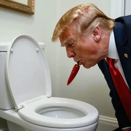 Donald trump licking chili from a toilet bowl, 8k