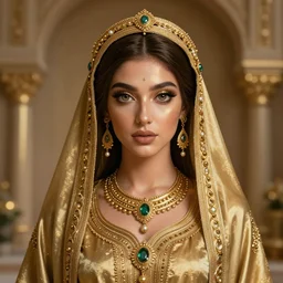 female genie, arabic outfit, gold tint, modelsociety, radiant skin, huge anime eyes, RTX on, perfect face, intricate, Sony a7R IV, symmetric balance, polarizing filter, Photolab, Lightroom, 4K, Photography Award