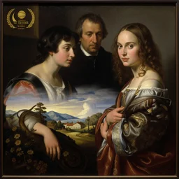 museum quality painting of yamaguchi momoe and natalie portman, by jan van eyck, tom bagshaw, jean delville, william bouguereau, albrecht durer