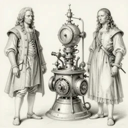 Jean-Baptiste Monge and Alex Ross a artwork of leonardo da vinci sketches of steampunk machines