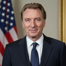 the actor, liam neeson portrays united states president george w. bush, 8 0's movie poster, theatrical poster, vibrant fan art, digital art, trending on artstation, minimalist