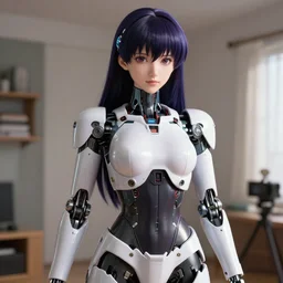 highly detailed portrait of gorgeous motoko kusanagi robot modeling for camera in apartment. stephen bliss, 8 k, fantasy octane by greg rutkowski, loish, rhads, ferdinand knab, makoto shinkai and lois van baarle, ilya kuvshinov, rossdraws, tom bagshaw, radiant luminance.