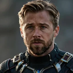 film still. ryan gosling as black panther. face visible. cinematic lighting. screenshot. extreme detail. 4 k.