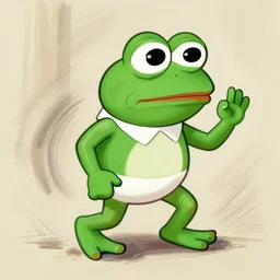 kawaii, dynamic brush strokes, linear gamma, dynamic, natural light, costume design made by pepe frog, sophisticated composition, old masters light composition, procedural, epic pepe posing conceptart, beautiful ancient garden behind, substancedesigner, pbr, ultra detailed, hyperrealistic, megascans, volumetric light, concept master, painttoolsai, final, gain