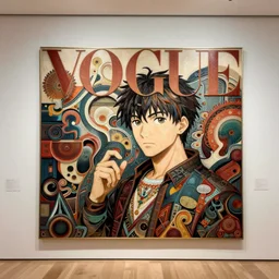 art museum, vogue magazine, greg rutkowski, john singer argent, anime, trending on artstation, intricate