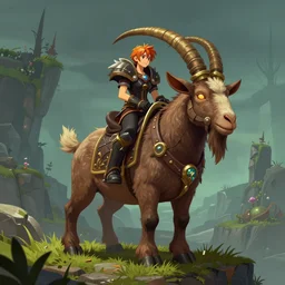 mount epic brown riding goat screenshot world of warcraft mounts worldboss fantasy comics that looks like it is from borderlands by jesper ejsing, by rhads, makoto shinkai alena aenami artworks in 4 k beeple, thomas kinkade heartstone league of legends dofus overwatch