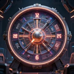 wheel of fortune, cyberpunk, concept art
